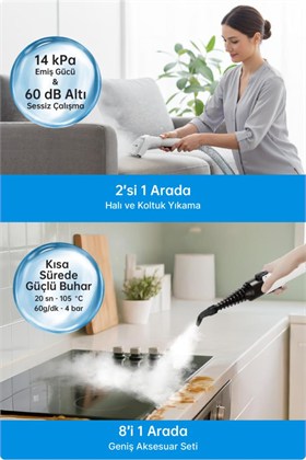 Livenzi SY-F01A Halı ve Koltuk Yıkama & Buharlı Temizlik Makinesi 2si 1 Arada