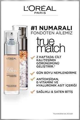 LOreal Paris True Match Bakım Yapan Fondöten 1N IVORY