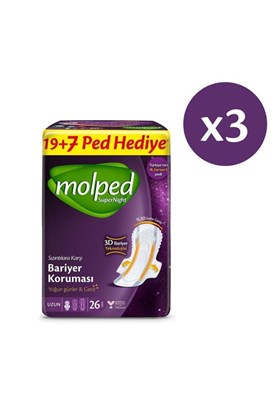 Molped Süpernight Hijyenik Ped Uzun Süper Avantaj Paketi 78 Adet