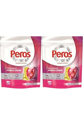 Peros Pratik Matik Çamaşır Deterjanı Kapsülü - Tableti 52 Adet Renkliler (2PK*26)