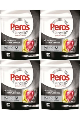 Peros Pratik Matik Çamaşır Deterjanı Kapsülü - Tableti 104 Adet Siyahlar (4PK*26)