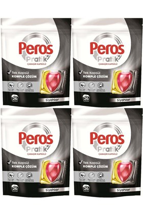Peros Pratik Matik Çamaşır Deterjanı Kapsülü - Tableti 104 Adet Siyahlar (4PK*26)