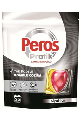 Peros Pratik Matik Çamaşır Deterjanı Kapsülü - Tableti 104 Adet Siyahlar (4PK*26)