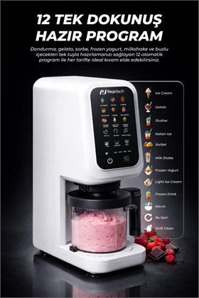 PiranTech DM-26 700W Dondurma Makinesi | Jelato, Sorbe, Milkshake Yapma Makinesi