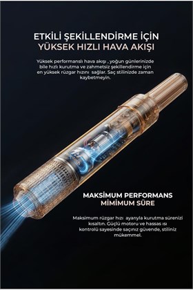 PiranTech KS-92 Profesyonel Saç Kurutma Makinesi ve Şekillendirici | Negatif İyon Teknolojis