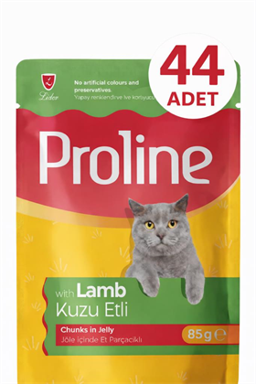 Proline Pouch Kuzu Etli Yaş Kedi Mama 44 x 85 Gr