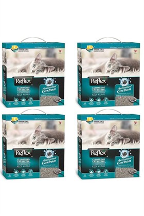Reflex Aktif Karbonlu Topaklanan Kedi Kumu 6 lt x 4 Adet