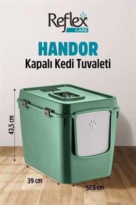 Reflex Care Handor Kapalı Kedi Tuvaleti Yeşil (57,5 x 43,5 x 39 cm)