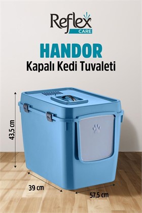 Reflex Care Handor Kapalı Kedi Tuvaleti Lacivert (57,5 x 43,5 x 39 cm)