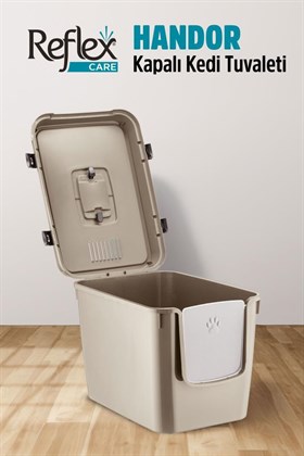 Reflex Care Handor Kapalı Kedi Tuvaleti Bej (57,5 x 43,5 x 39 cm)