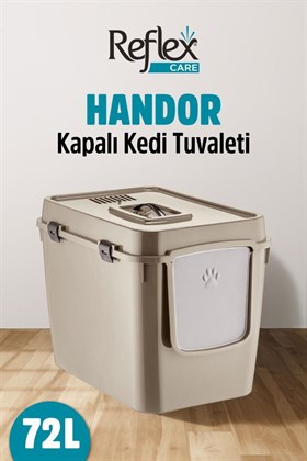 Reflex Care Handor Kapalı Kedi Tuvaleti Bej (57,5 x 43,5 x 39 cm)