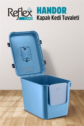Reflex Care Handor Kapalı Kedi Tuvaleti Lacivert (57,5 x 43,5 x 39 cm)