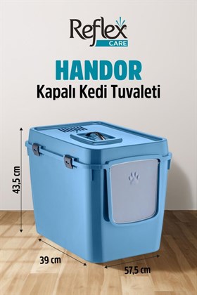 Reflex Care Handor Kapalı Kedi Tuvaleti Lacivert (57,5 x 43,5 x 39 cm)