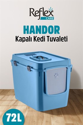 Reflex Care Handor Kapalı Kedi Tuvaleti Lacivert (57,5 x 43,5 x 39 cm)