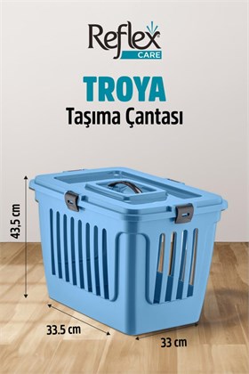Reflex Care Troya Kedi ve Köpek Taşıma Çantası Mavi (49,5 x 33,5 x 33 cm)