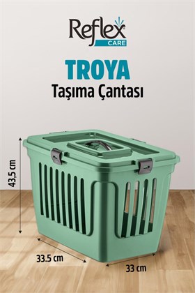 Reflex Care Troya Kedi ve Köpek Taşıma Çantası - Yeşil - 49,5x33,5x33 cm