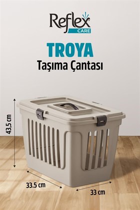Reflex Care Troya Kedi ve Köpek Taşıma Çantası Bej (49,5 x 33,5 x 33 cm)