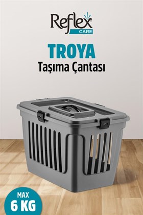 Reflex Care Troya Kedi ve Köpek Taşıma Çantası Gri (49,5 x 33,5 x 33 cm)