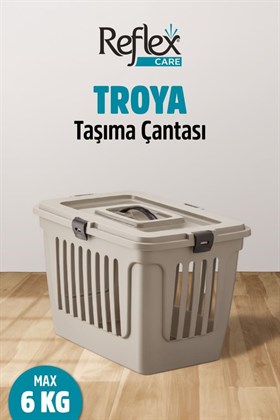 Reflex Care Troya Kedi ve Köpek Taşıma Çantası Bej (49,5 x 33,5 x 33 cm)
