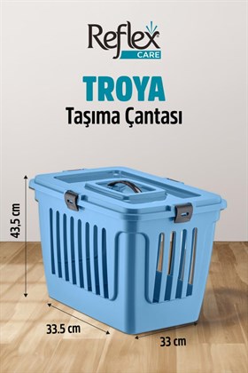 Reflex Care Troya Kedi ve Köpek Taşıma Çantası Mavi (49,5 x 33,5 x 33 cm)