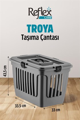 Reflex Care Troya Kedi ve Köpek Taşıma Çantası Gri (49,5 x 33,5 x 33 cm)