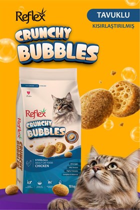 Reflex Crunchy Bubbles Kısırlaştırılmış Tavuklu Yetişkin Kedi Maması 10 kg