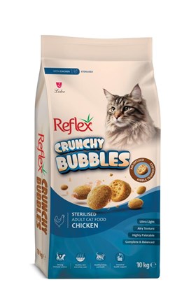 Reflex Crunchy Bubbles Kısırlaştırılmış Tavuklu Yetişkin Kedi Maması 10 kg