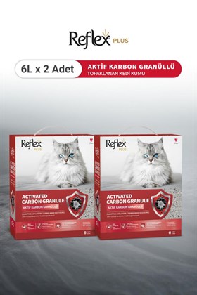 Reflex Granül Aktif Karbonlu Topaklanan Kedi Kumu - 6 lt x 2 Adet