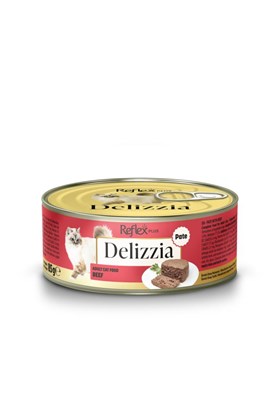 Reflex Plus Delizzia / Kıyılmış Dana Etli Yetişkin Kedi Maması 85g x 12 Adet