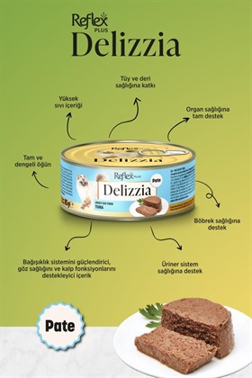 Reflex Plus Delizzia / Kıyılmış Ton Balıklı Yetişkin Kedi Maması 85g x 12 Adet