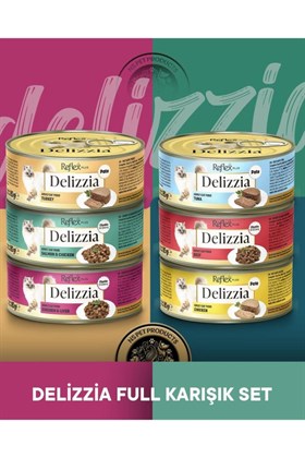 Reflex Plus Delizzia / Sos İçinde Parça Etli Karışık Yetişkin Kedi Maması 85g x 6 Adet