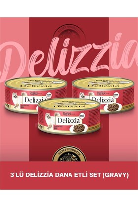 Reflex Plus Delizzia Yetişkin Dana Etli Gravy Kedi Maması 3x85 gram