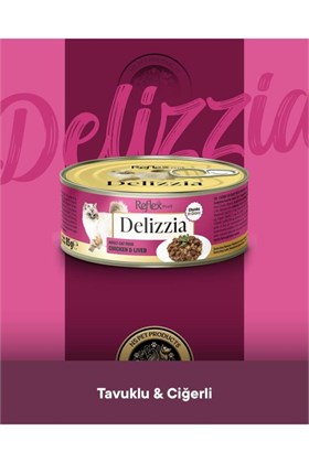 Reflex Plus Delizzia Yetişkin Tavuklu-Ciğerli Gravy Kedi Maması 12x85 gram