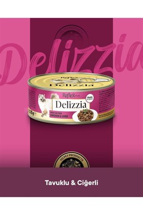 Reflex Plus Delizzia Yetişkin Tavuklu-Ciğerli Gravy Kedi Maması 24x85 gram