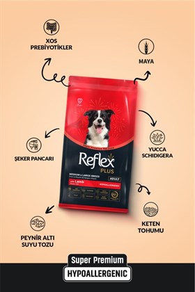 Reflex Plus Hipoalerjenik Kuzu Etli Orta Ve Büyük Irk Yetişkin Köpek Maması 12 kg