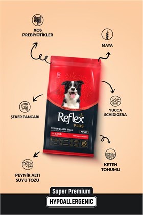 Reflex Plus Hipoalerjenik Kuzu Etli Orta Ve Büyük Irk Yetişkin Köpek Maması 12 kg