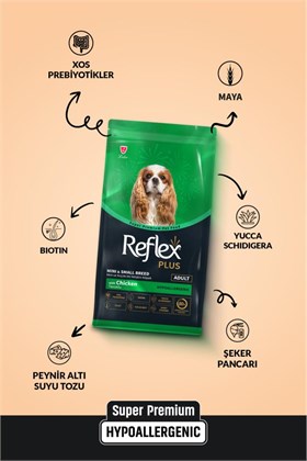 Reflex Plus Hipoalerjenik Mini ve Küçük Irklar için Tavuklu Yetişkin Köpek Maması 3 kg