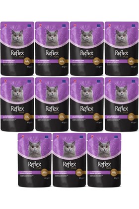 Reflex Plus Jöle İçinde Somonlu ve Ton Balıklı Yetişkin Kedi Konservesi 85gr - 11 Adet