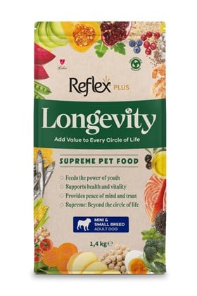 Reflex Plus Longevity Mini ve Küçük Irk Yetişkin Köpek Maması 1400g