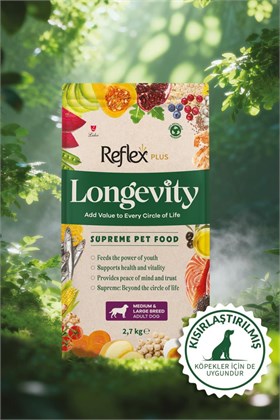 Reflex Plus Longevity Orta ve Büyük Irk Yetişkin Köpek Maması 2700g
