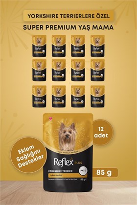 Reflex Plus Pouch Yorkshire Terrier Joint Health Pate Yetişkin Köpek Yaş Maması 85gr x 12 Adet