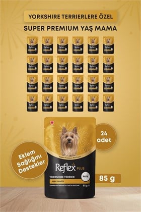 Reflex Plus Pouch Yorkshire Terrier Joint Health Pate Yetişkin Köpek Yaş Maması 85gr x 24 Adet