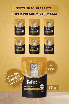 Reflex Plus Scottish Fold Yetişkin Kedi Pouch Mama 85gr x 6 Adet