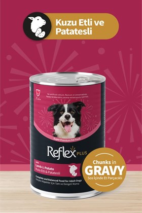 Reflex Plus Soslu Kuzulu Patatesli Köpek Konservesi 24x400 Gr