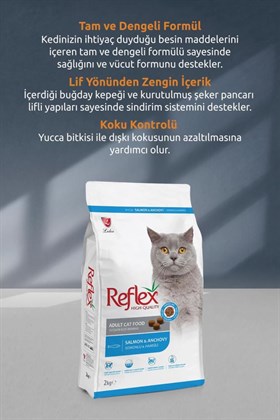 Reflex Somonlu & Hamsili Yetişkin Kedi Maması 2 Kg