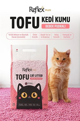 Reflex Tofu Bebek Pudrası Kokulu Kedi Kumu 4 x 7 Lt