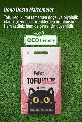 Reflex Tofu Marsilya Sabun Kokulu  ve Bebek Pudrası Kokulu  Kedi Kumu 2 Adet 7 Lt