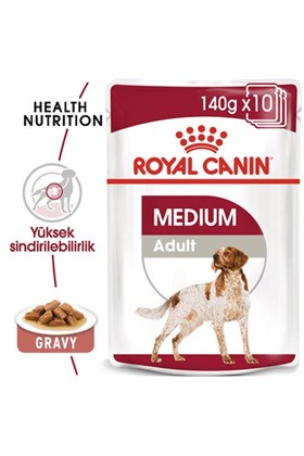 Royal Canin Medium Adult Gravy Yetişkin Köpek Konservesi 10 Adet 140 gr