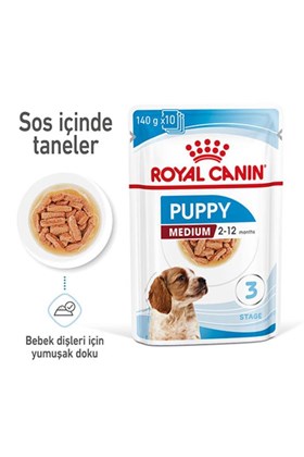 Royal Canin Medium Puppy Gravy Yavru Köpek Konservesi 10 Adet 140 gr