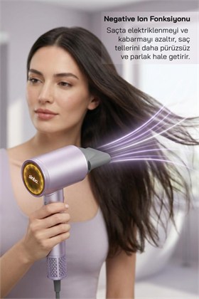 Sinbo SHD-1718 BLDC 1600W Profesyonel Saç Kurutma Makinesi - Mor – Manyetik Nozul & Sessiz Motor